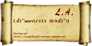 Löwentritt Arkád névjegykártya